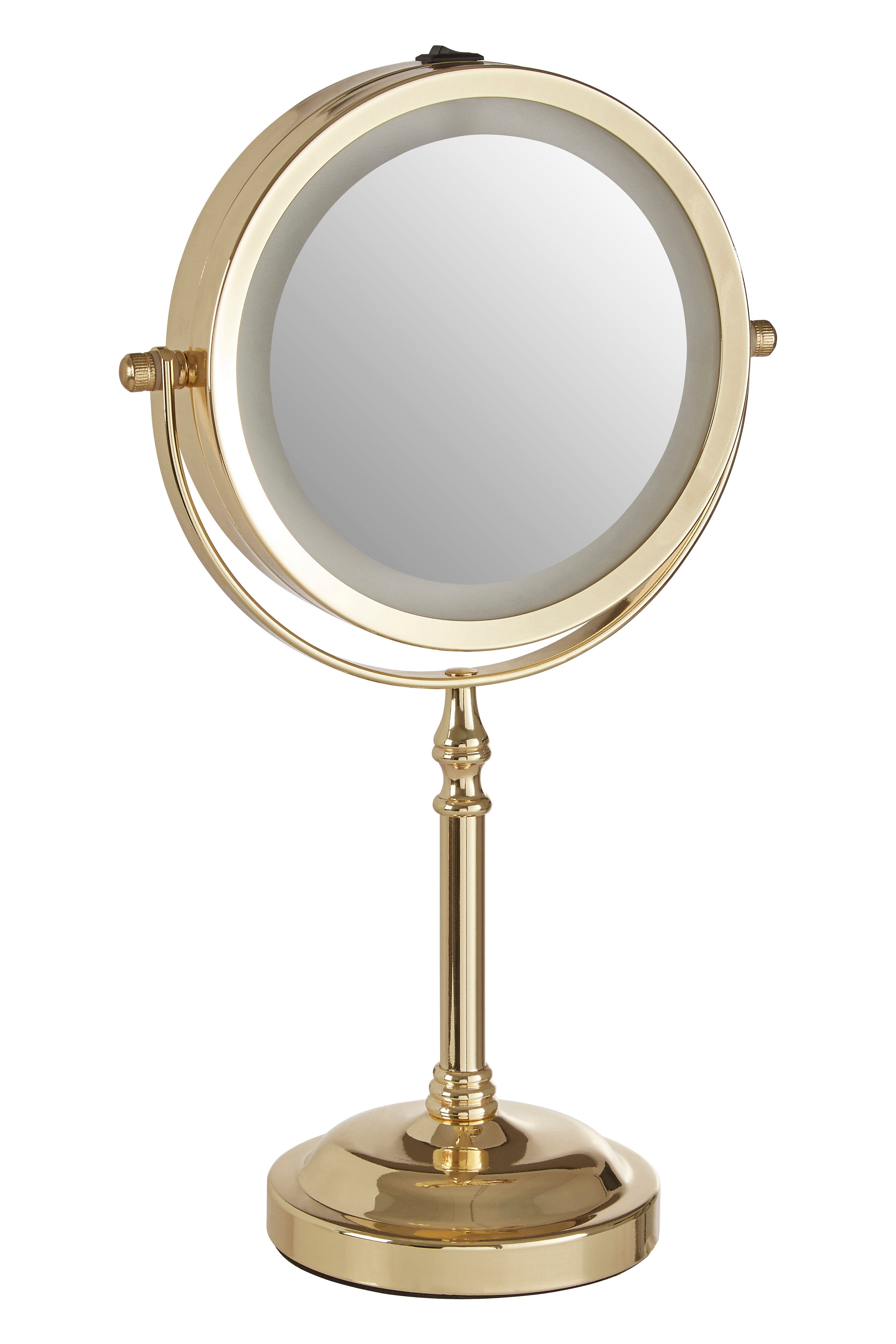 Orsina Cassini Gold Finish Large LED Table Mirror