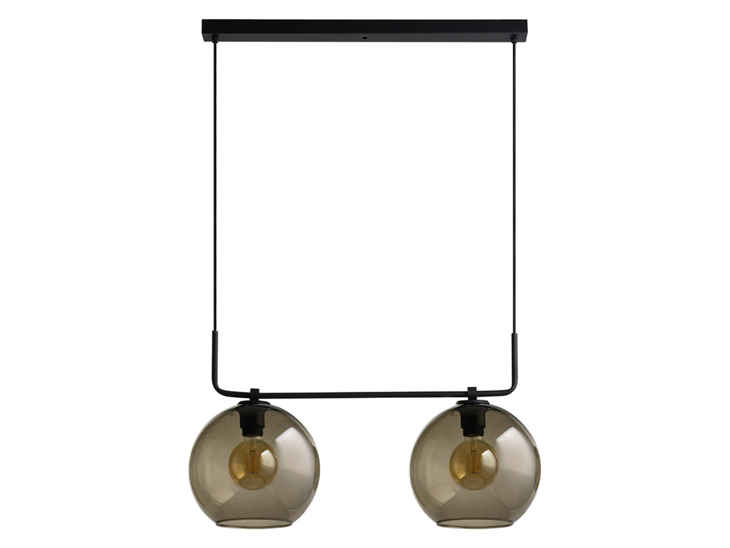 Lampa wisząca Monaco 2-punktowa szklana czarna