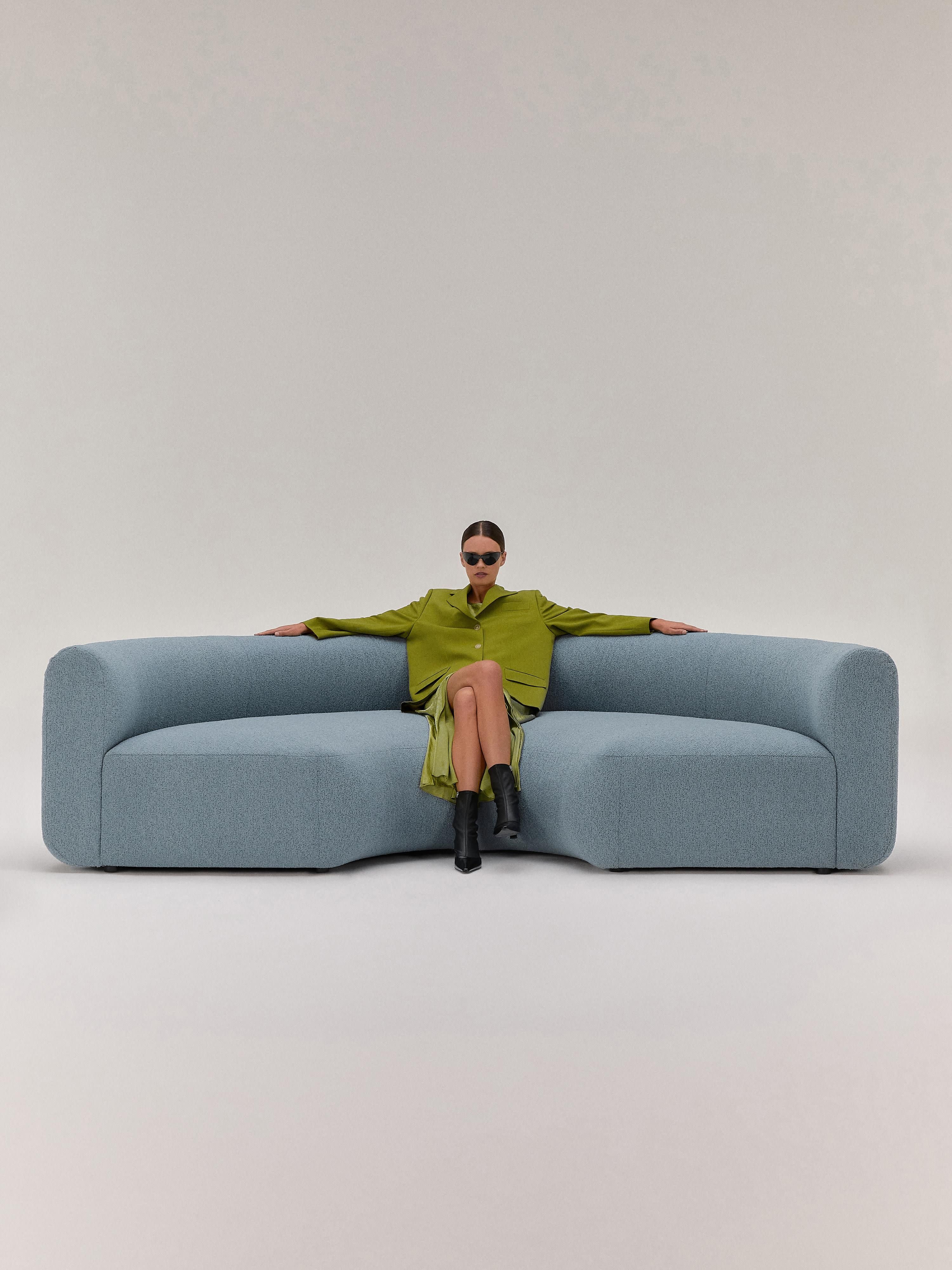 Rundes Bouclé-Eckmodul Sofia