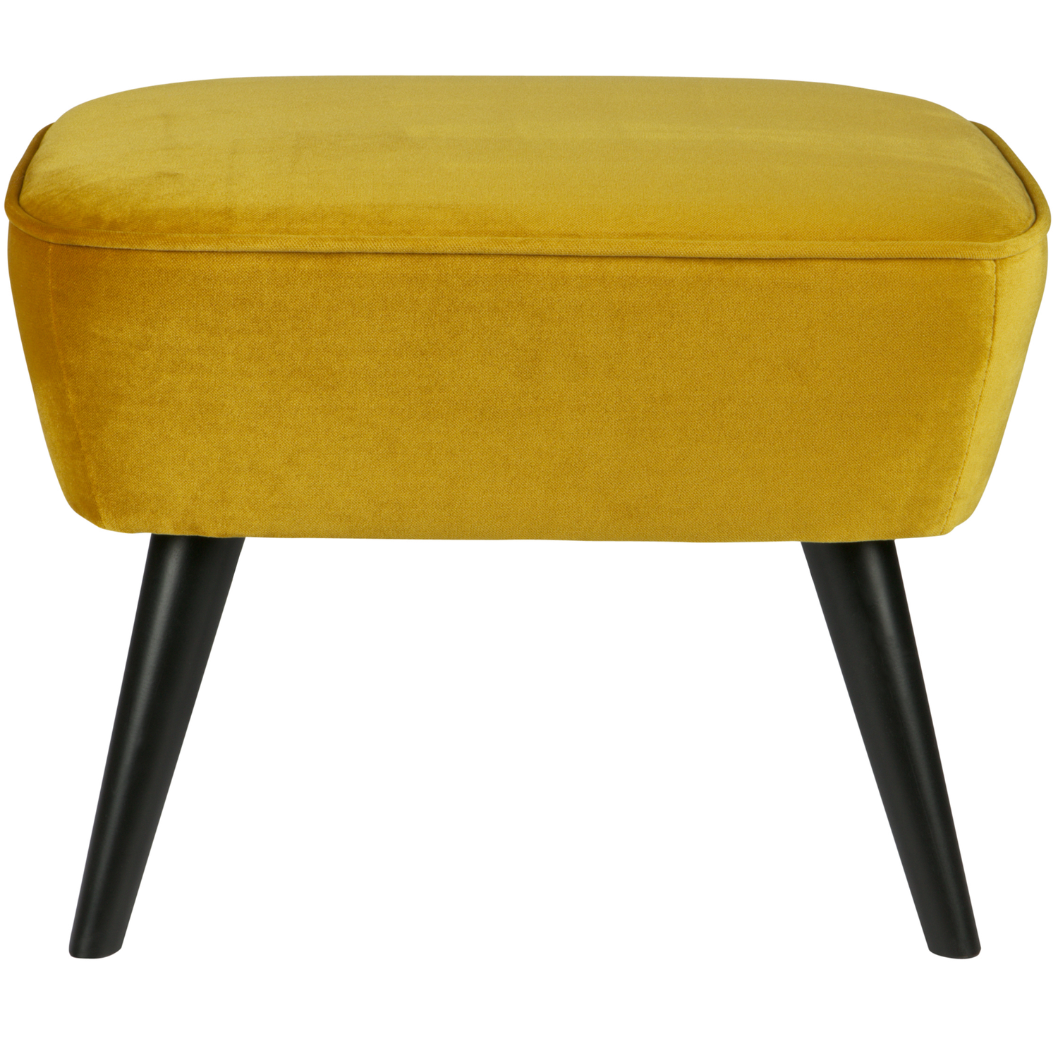 WOOOD hocker op poten Sara - Velvet - Oker - 56x41x36
