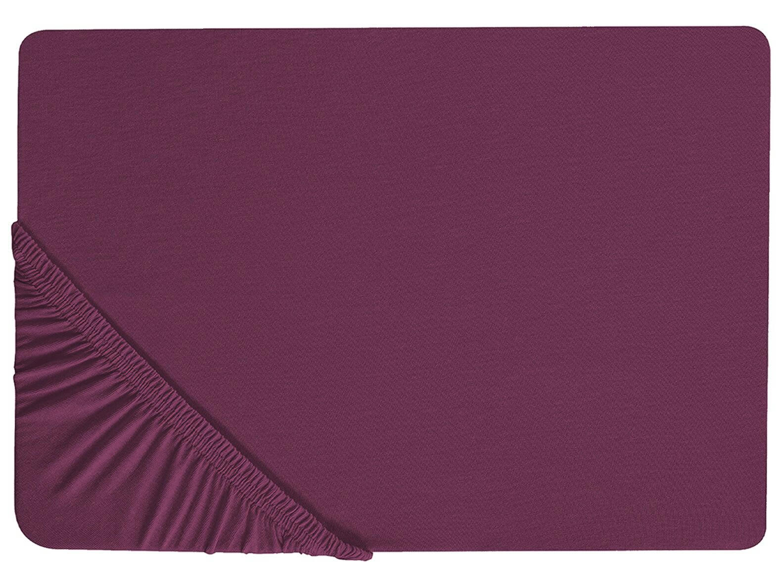JANBU - Drap-housse en coton 140 x 200 cm rouge bordeaux