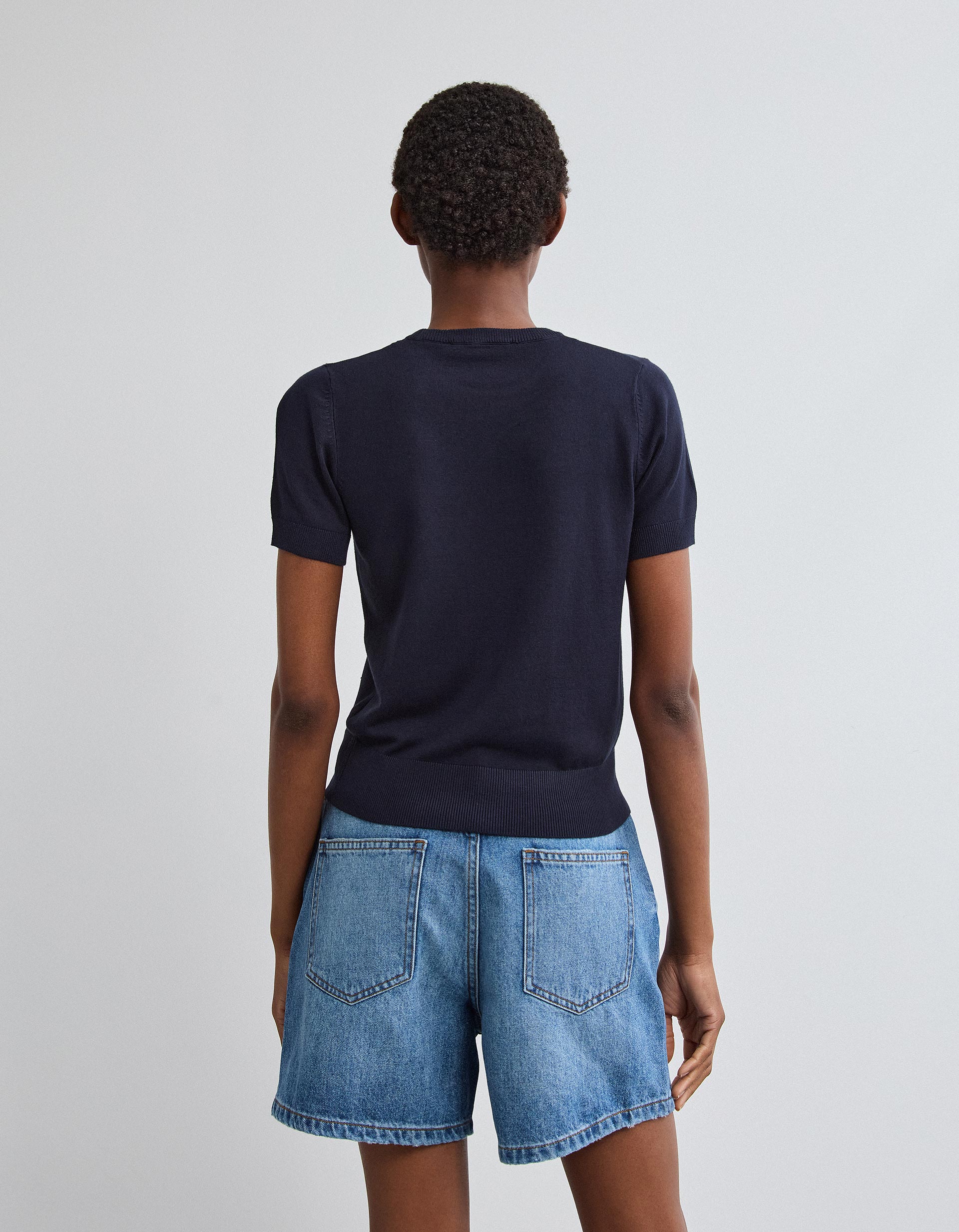 Camisola de Malha, Mulher, Azul Escuro