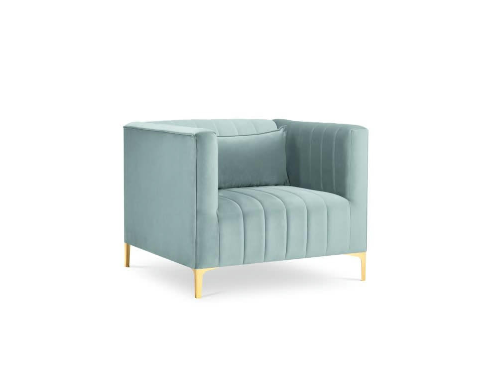 ANNITE - Fauteuil en velours menthe