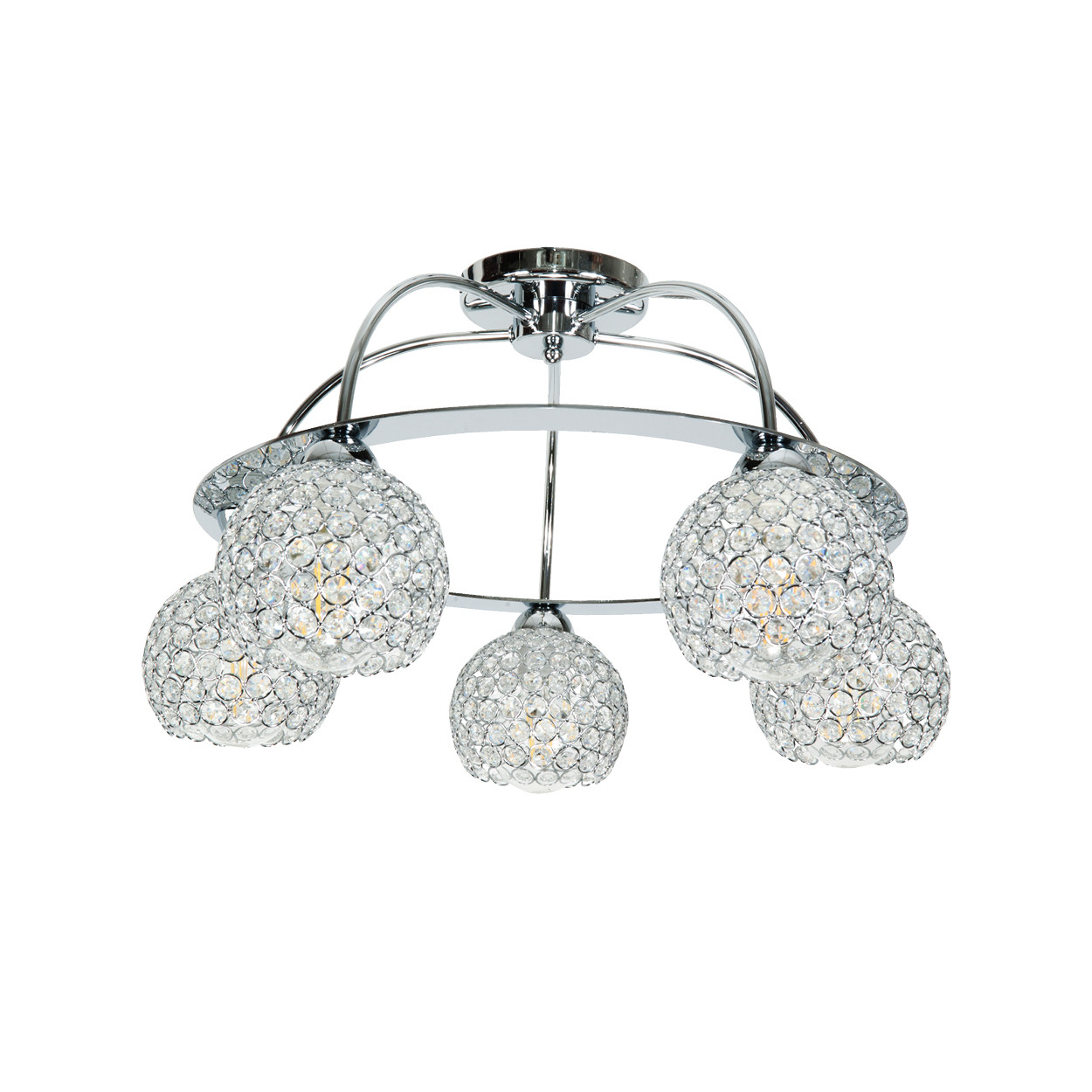 Lampa sufitowa chrom glamour do kuchni EDYLIT 5xE27 PAULA 14-100