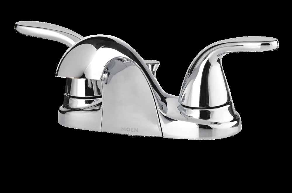 Moen® Adler Double Handle Low Arc 4-in Centerset Bathroom Sink Faucet, WaterSense® Certified, Chrome