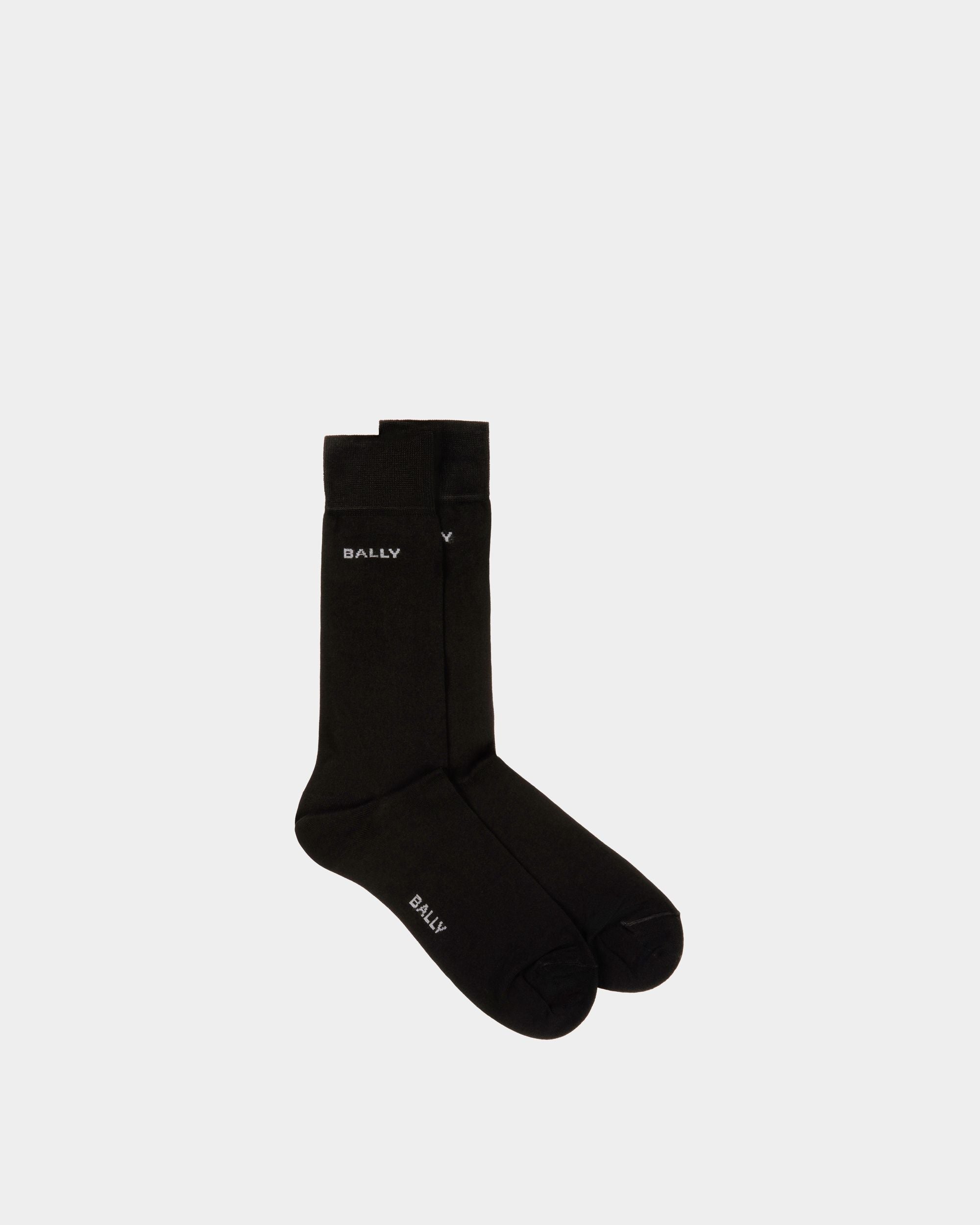 Logo-Socken aus Baumwolle in Schwarz