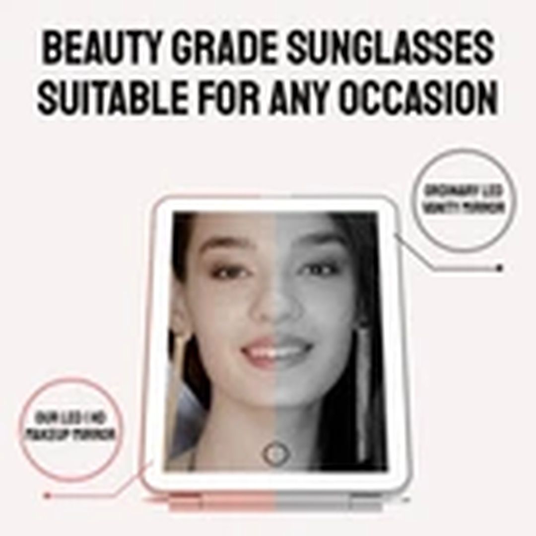 Havendro White Travel Makeup Mirror With 3-Color LED Lighting USB Rechargeable