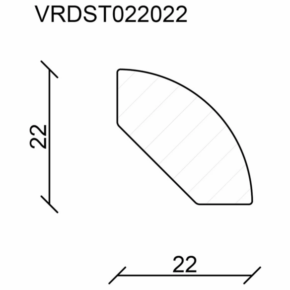 Viertelstab, Kiefernholz natur, LxHxT: 240 x 2,2 x 2,2 cm