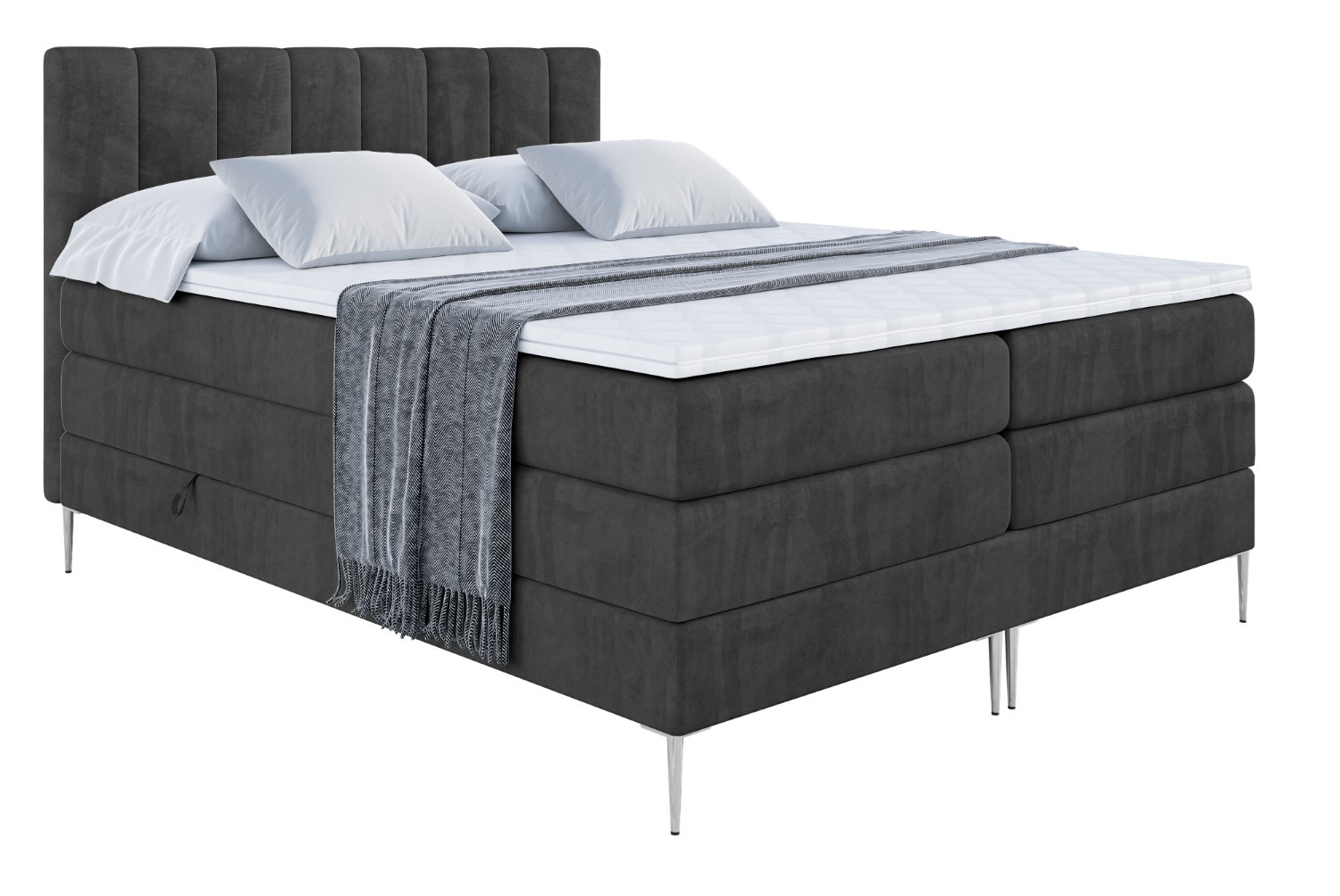 Łóżko kontynentalne - pojemnik, materac, nóżki OTTA-FS KING 120x200cm