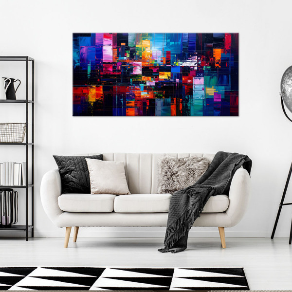 Obraz do sypialni salonu biura, Nowoczesna Kolorowa Abstrakcja 80x40