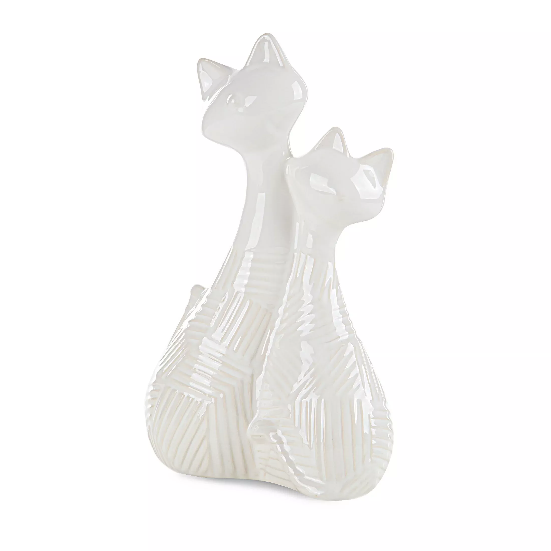 Figurka ceramiczna kremowaz wytłaczanym wzorem 19x10x29 cm ROMINA- kolekcja SEA SUMMER