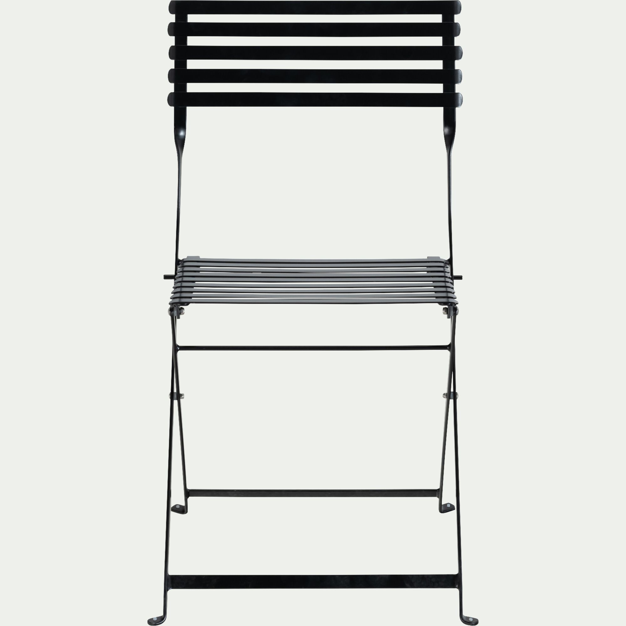 CERVIONE - Chaise de jardin pliante en acier - noir