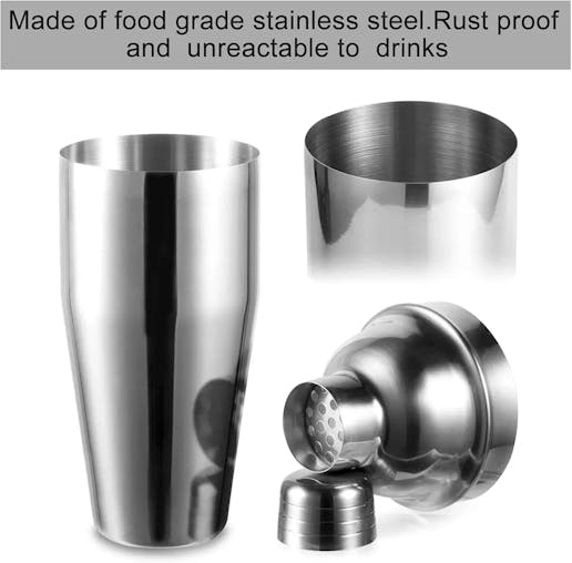 NNEOBA 6pcs Stainless Steel Cocktail Shaker Bartending Kit