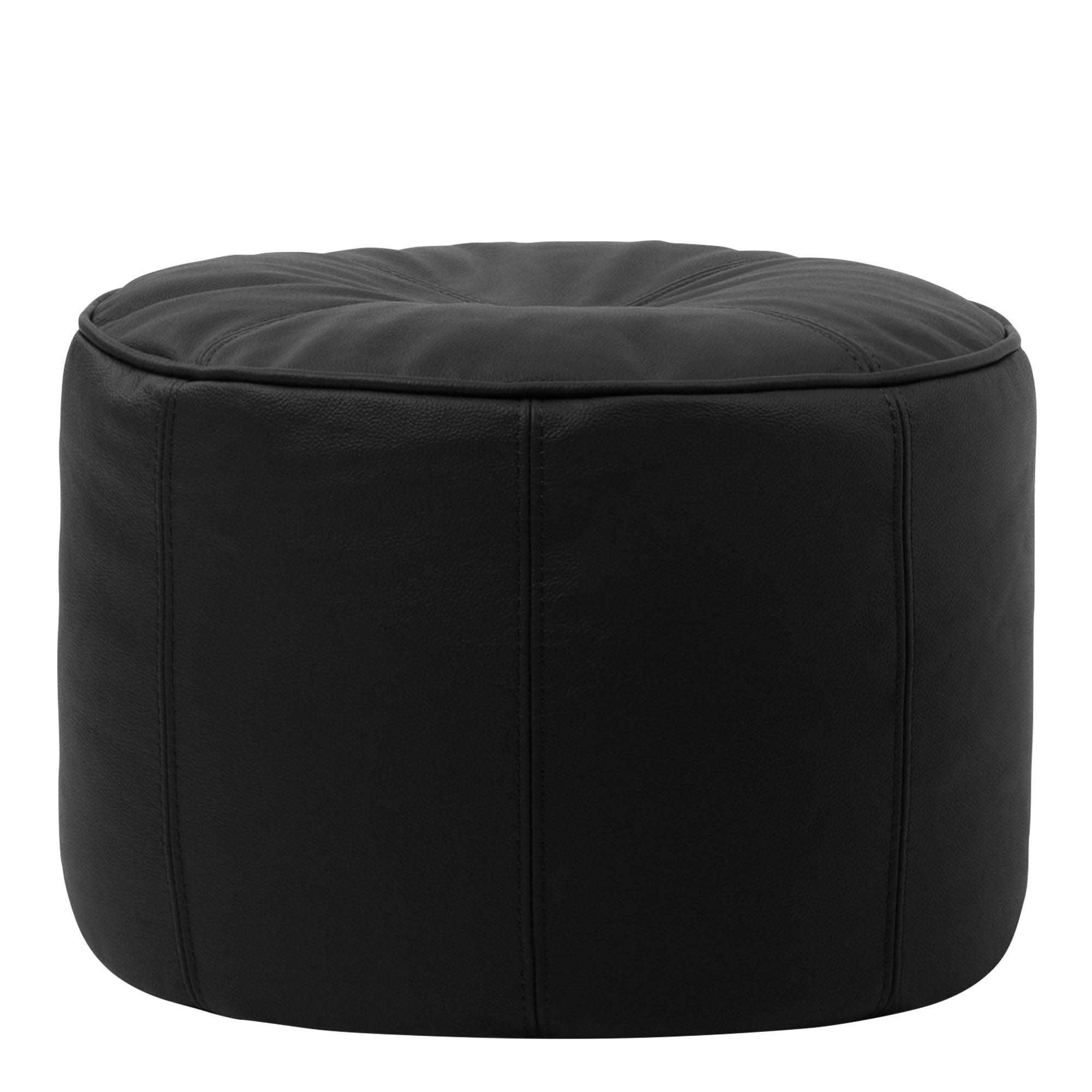 - Pouf cuir noir