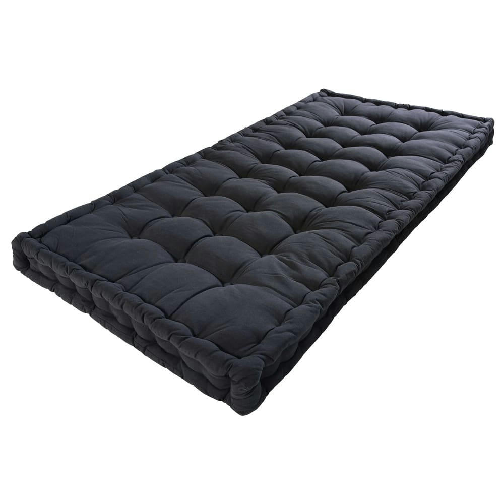 - Matelas en coton gris anthracite 90x190