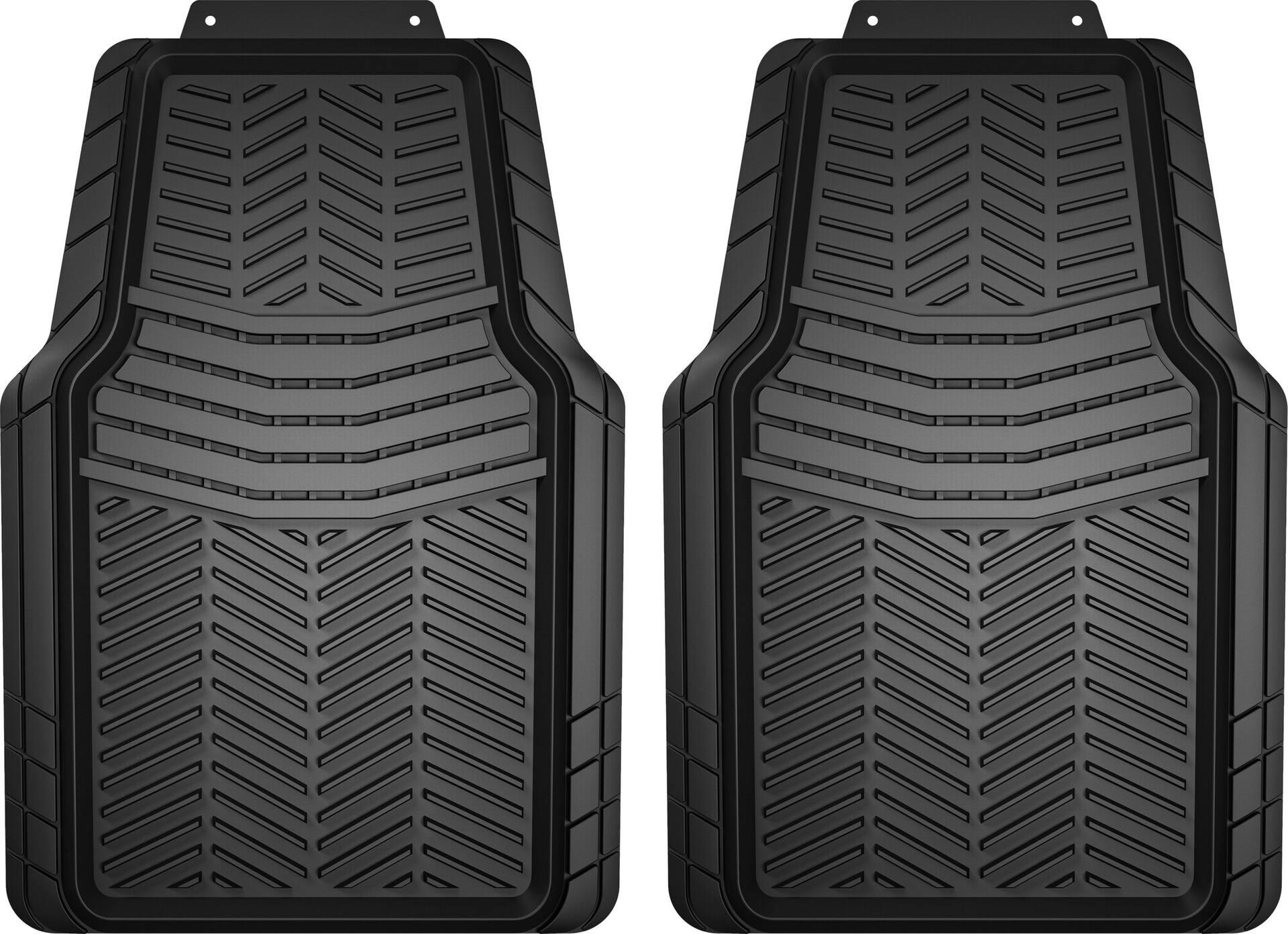 MotoMaster Extreme Heavy-Duty Rubber Floor Mats Set, Black, 2-pk