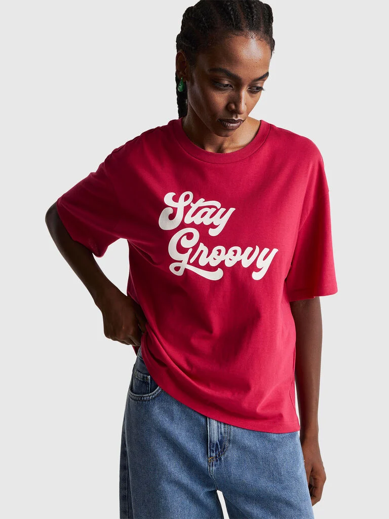 T-shirt with slogan print