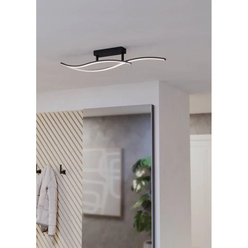 EGLO Grisolia Plafonni&egrave;re - LED - Kunststof - Zwart/Wit