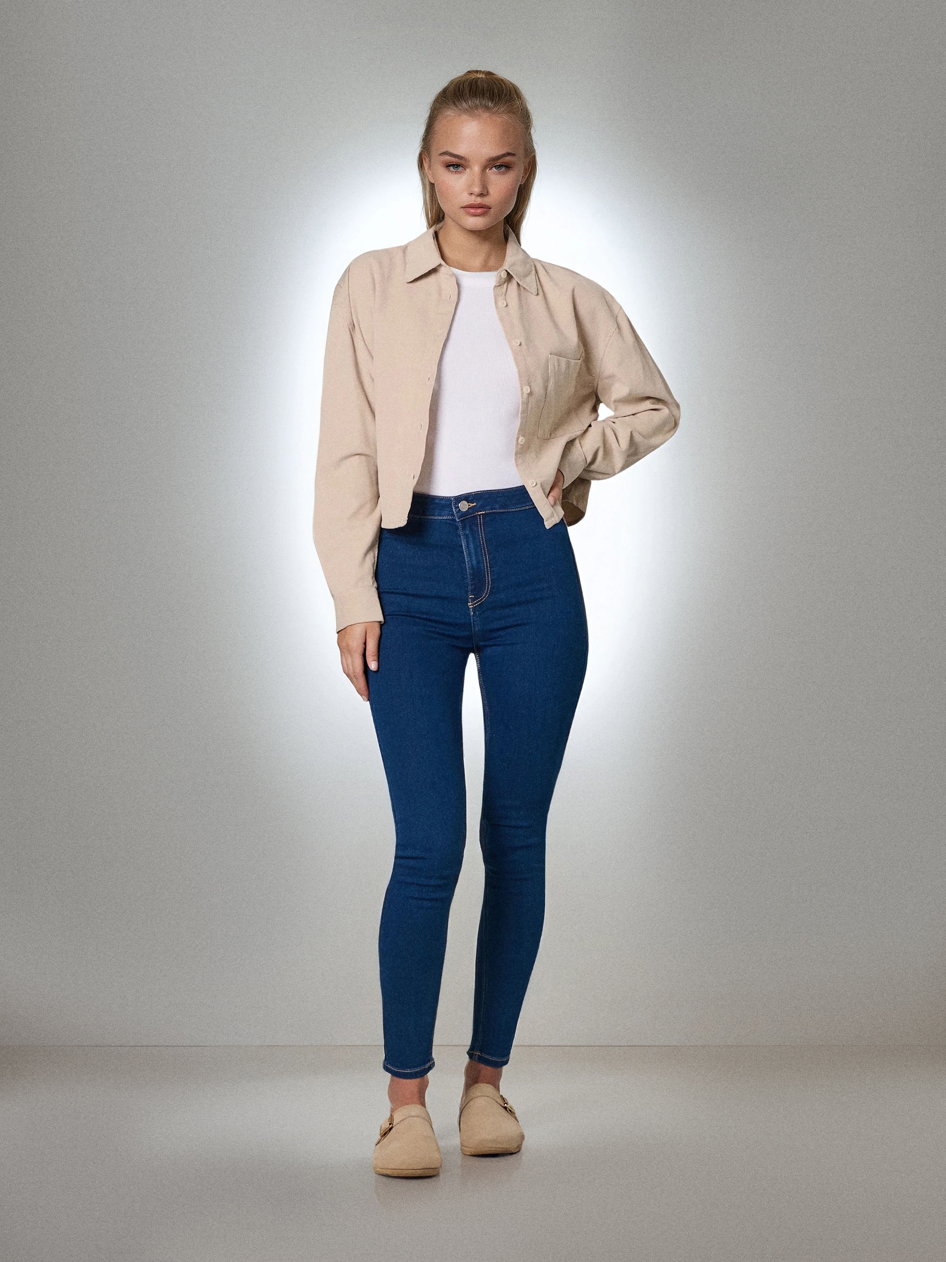Jeansy skinny high waist
