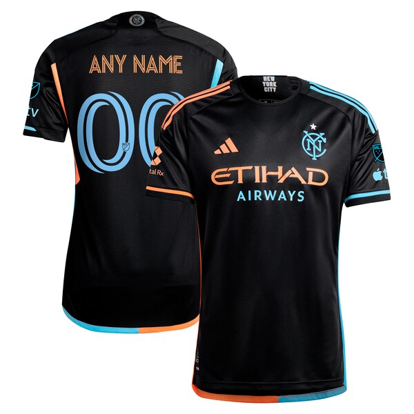 New York City FC adidas 2024 24/7 Kit Authentic Custom Jersey – Black