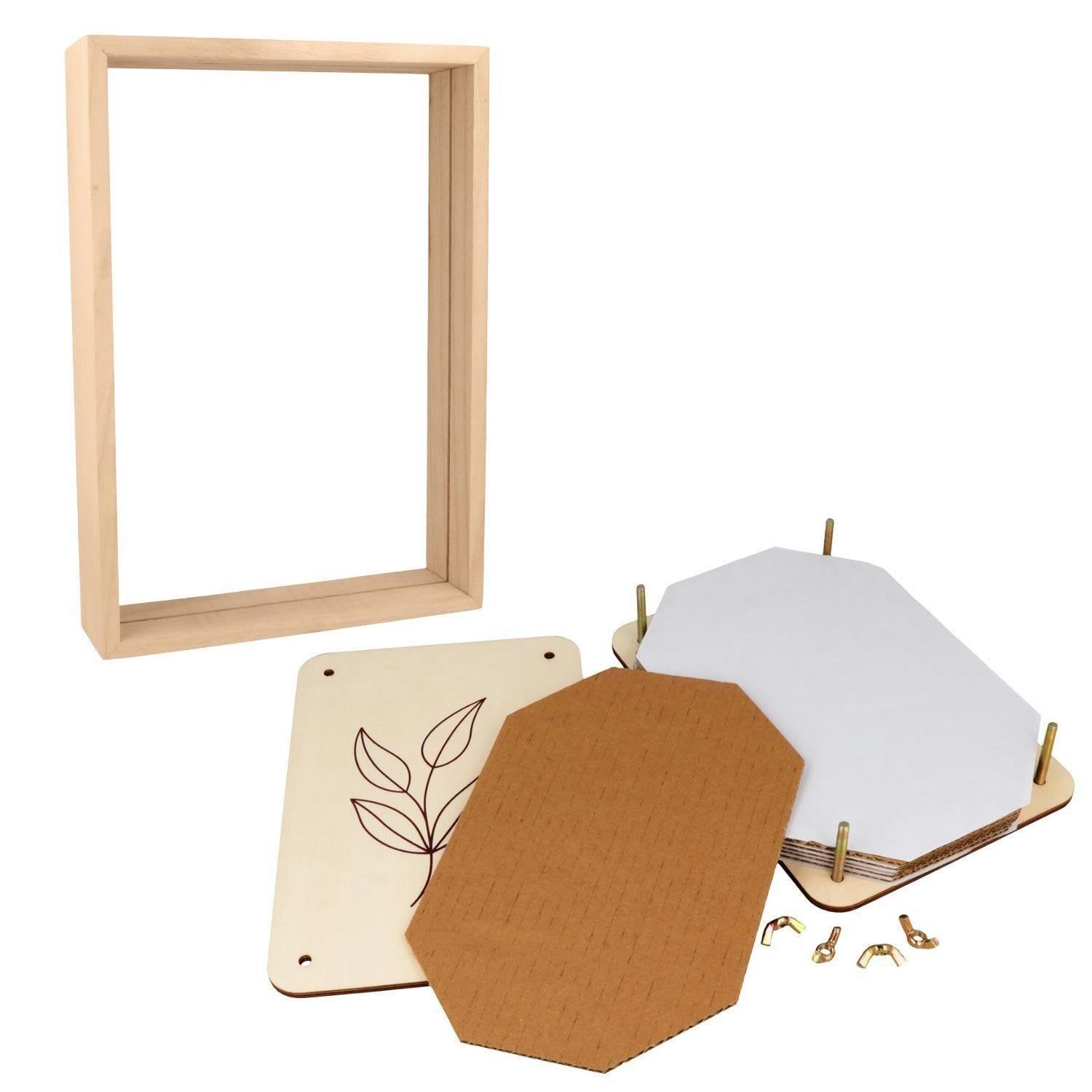 - Herbier + cadre en bois 31 cm