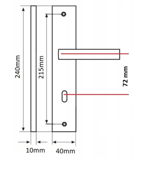 Klamka na Długim Szyldzie QUBIK Satyna 72 mm