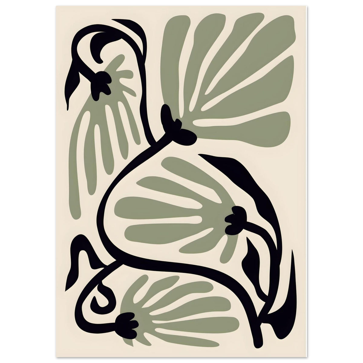 Artfulprints Poster Matisse – Ode to a green flower  - 50x70 cm - Groen