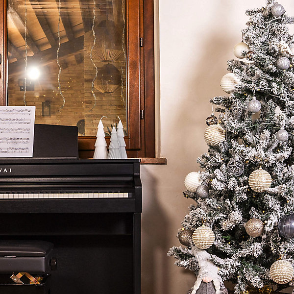 Ensemble de 2 Bougies de Noël Gris en Cire de Soja Décoration de Noël