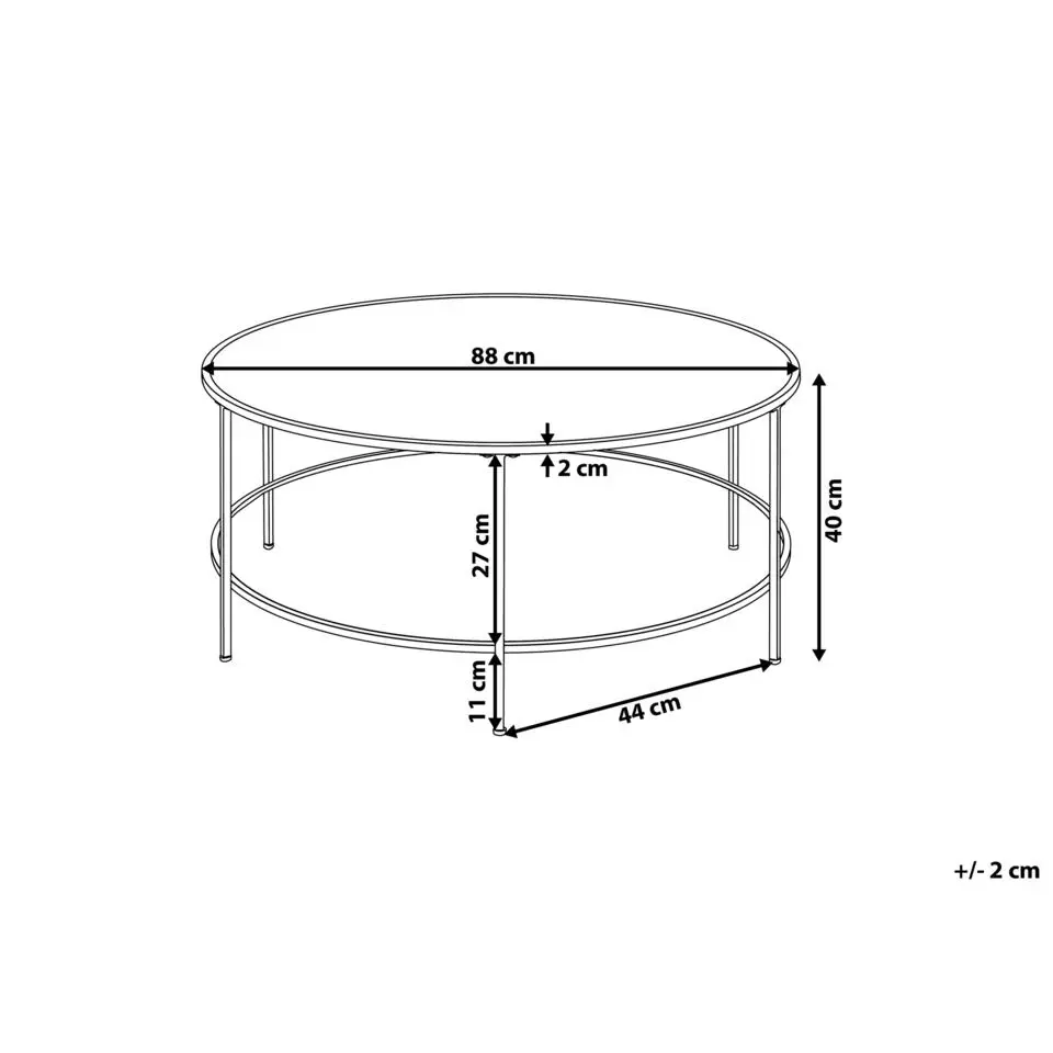 FLORENCE - Salontafel - Zwart - Glas