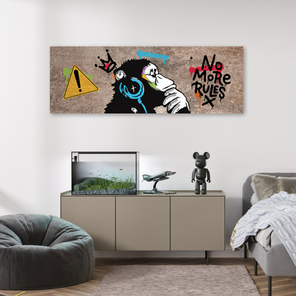 Feeby Obraz na płótnie, Banksy DJ Małpa 90x30