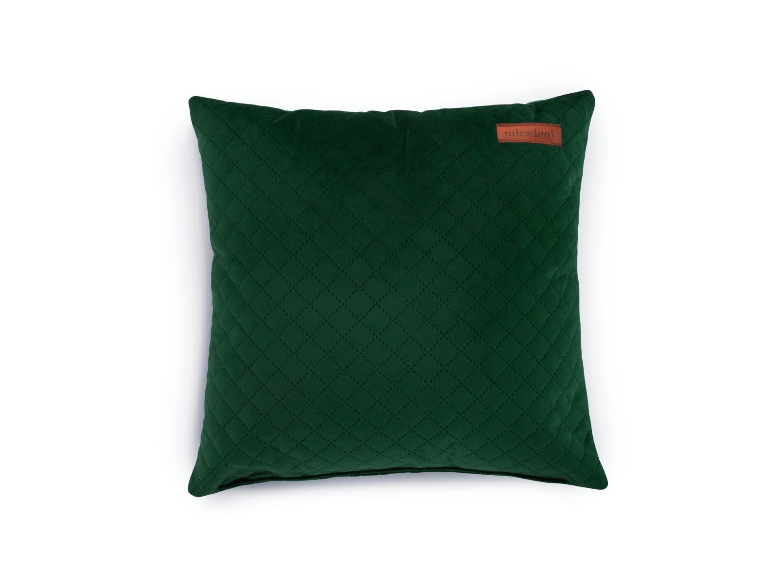 DONA - Coussin en tissu velours vert bouteille 36x36x16cm