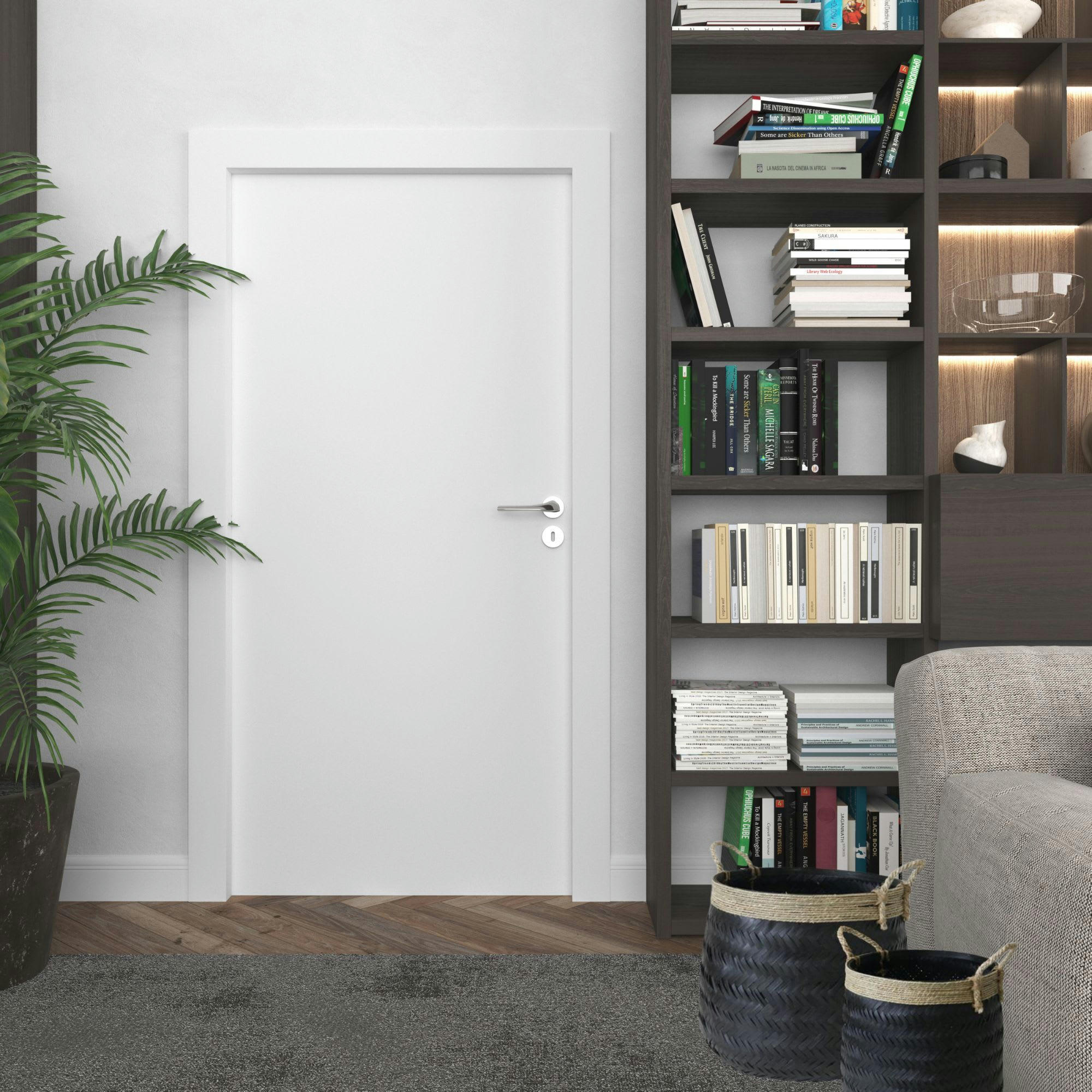 - Lot de 2 paniers en lattes de bambou tressé