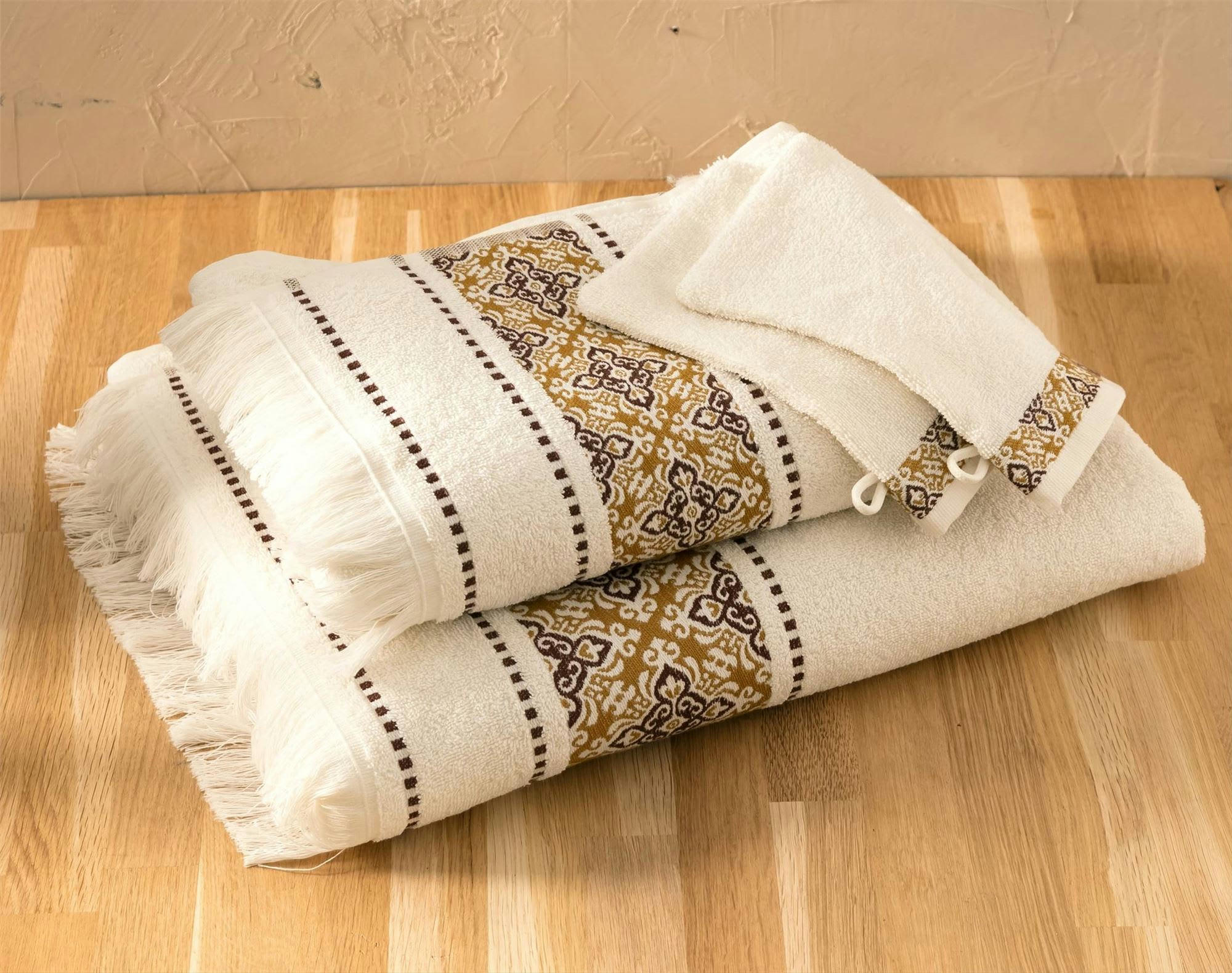 CERAPONGE - Lot de 2 gants de toilette 15x21 blanc en coton 375 g/m²