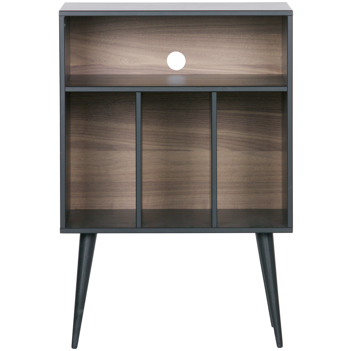 WOOOD kastje James - Grenen - Zwart/Noten - 83x60x44