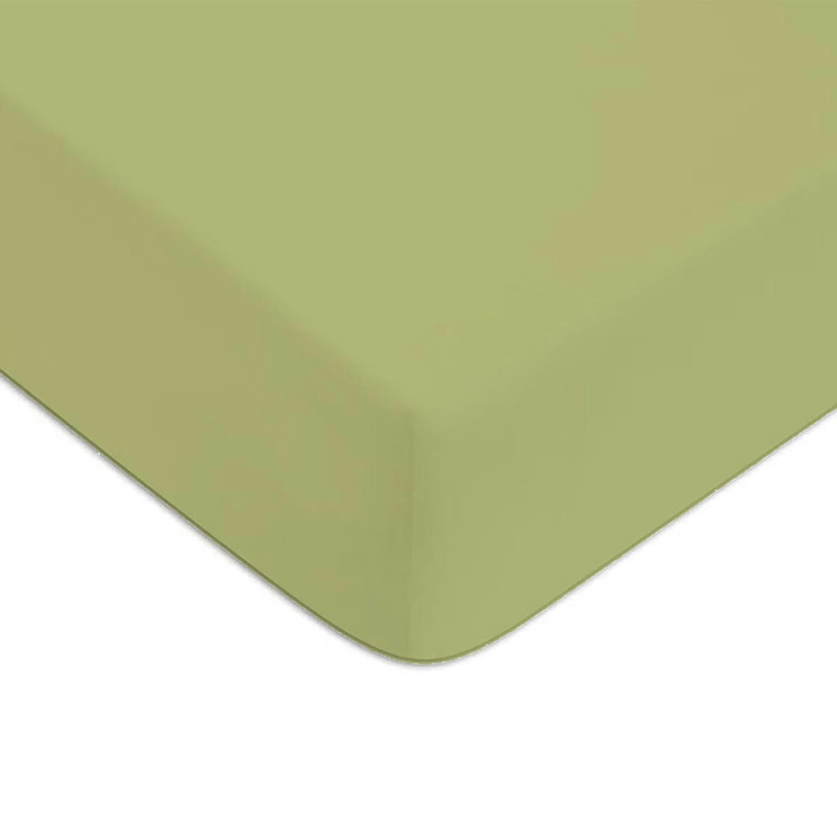 COTON UNIS - Drap housse coton  uni tilleul 90x190cm