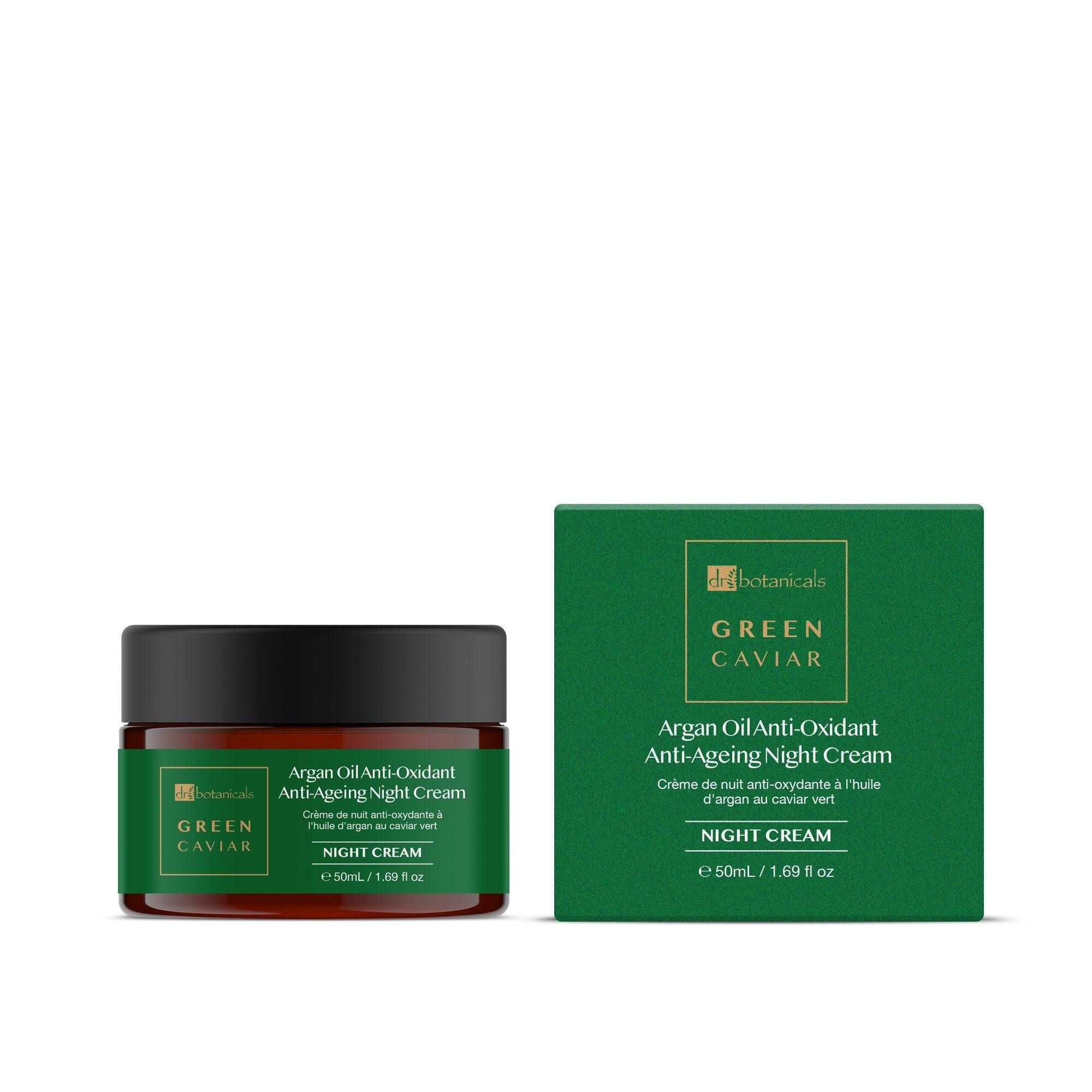 Dr. Botanicals Green Caviar & Argan Oil Anti-Oxidant Anti-Ageing Night Cream 50ml x 2 Duo Pack