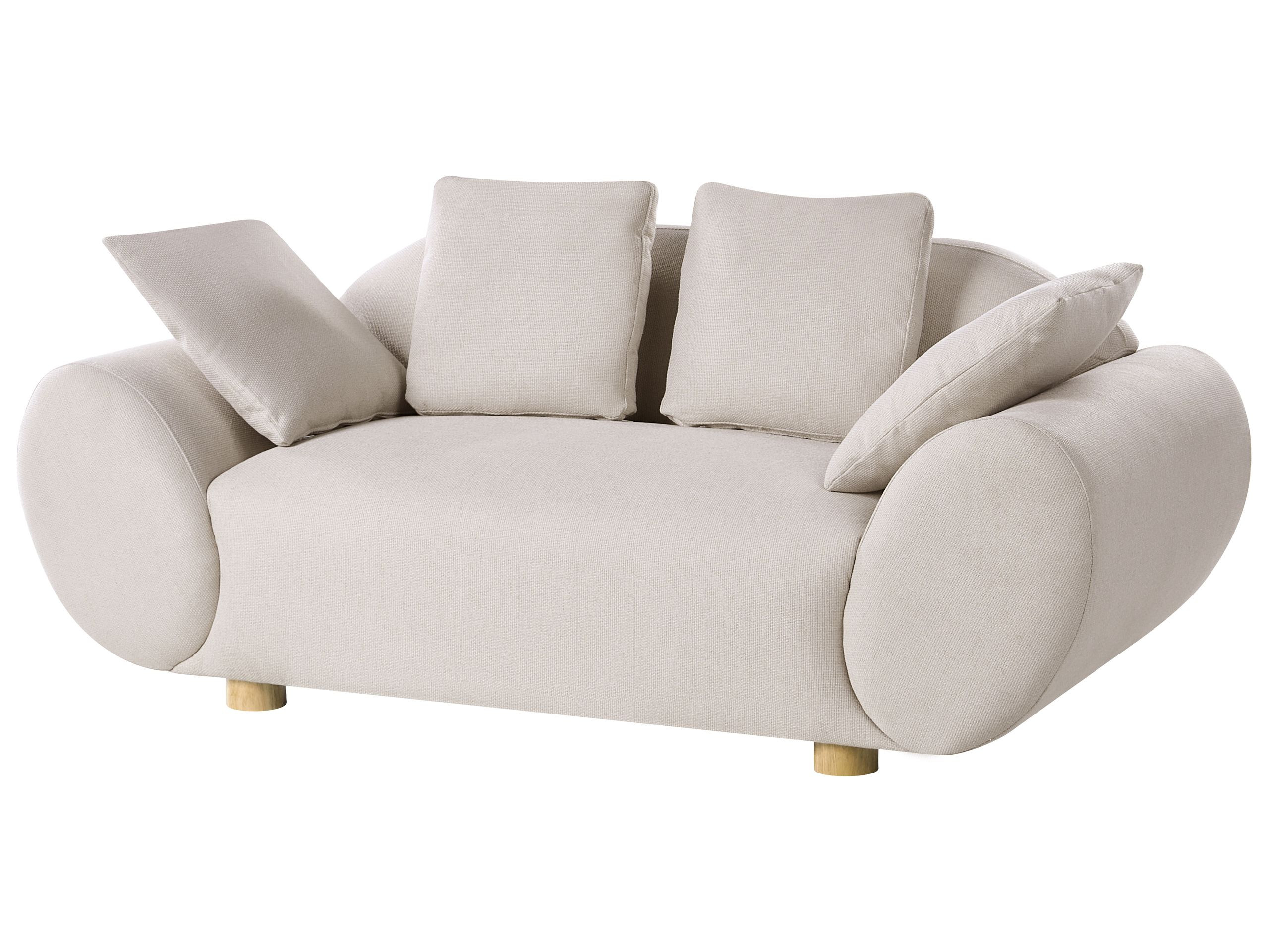 Sofa tapicerowana 2-osobowa jasnobeżowa