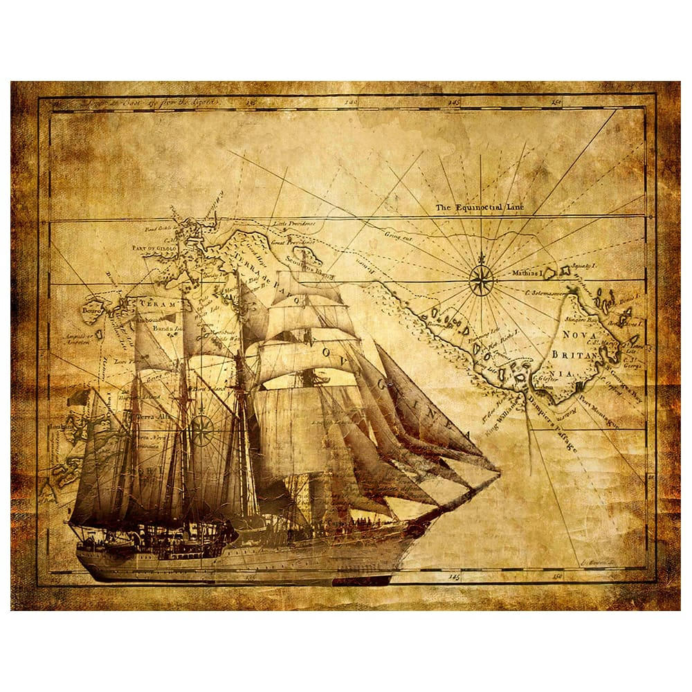 - Tableau impression sur toile carte ancienne 80x100cm