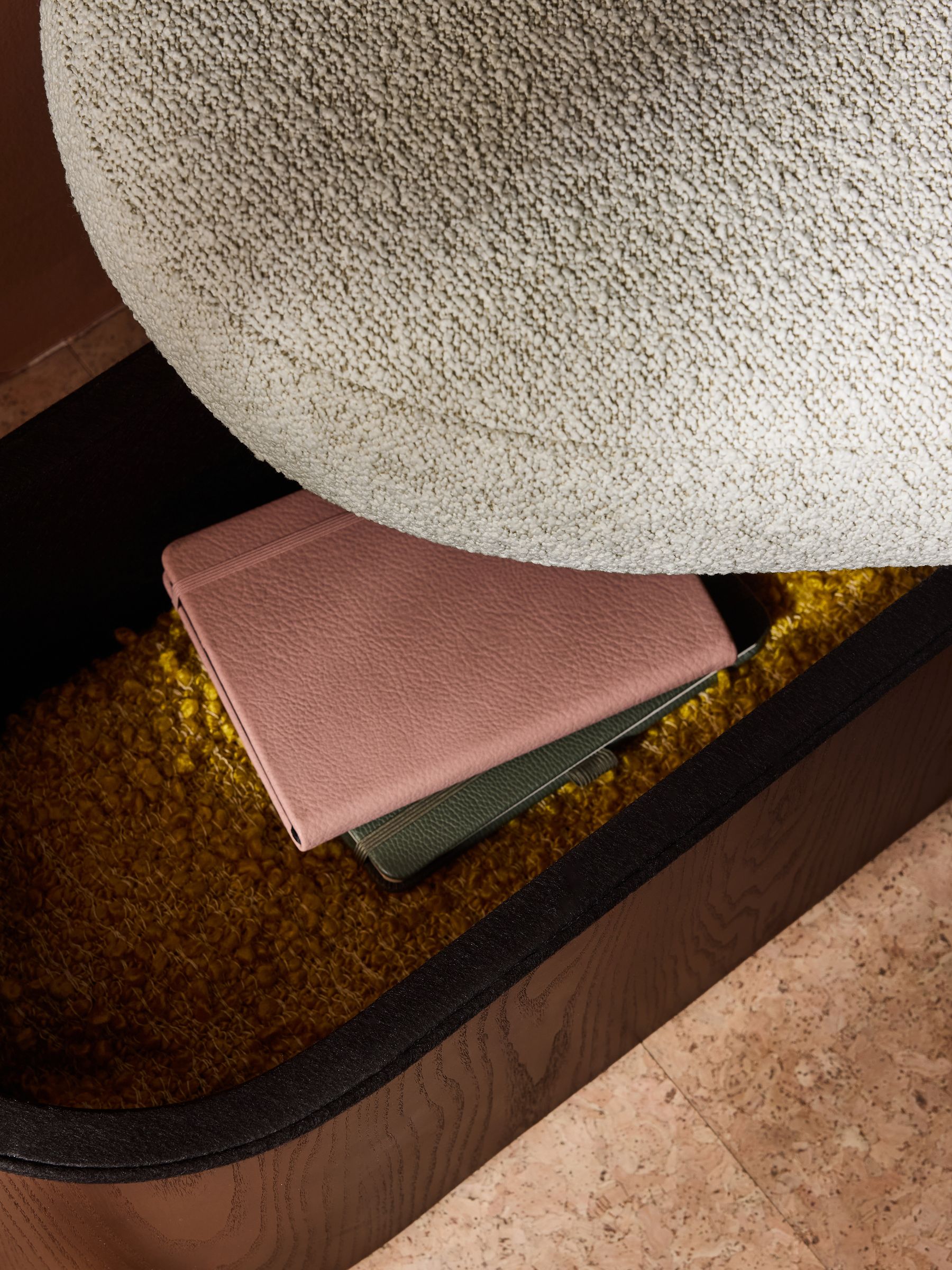 Novara Storage Ottoman Bench in Off White Pax Boucle