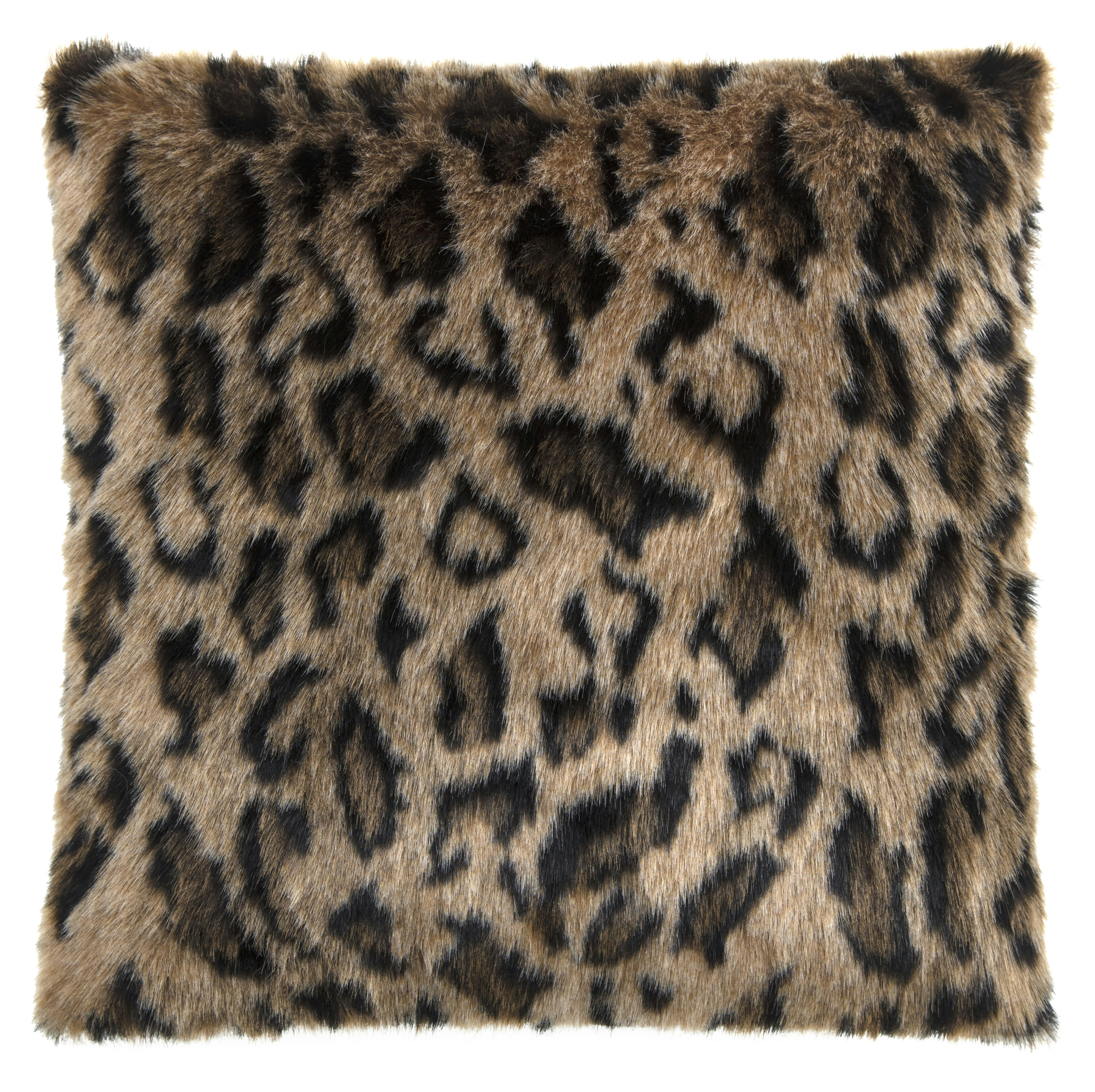 SKINS - Housse de coussin fausse fourrure leopard 40x40