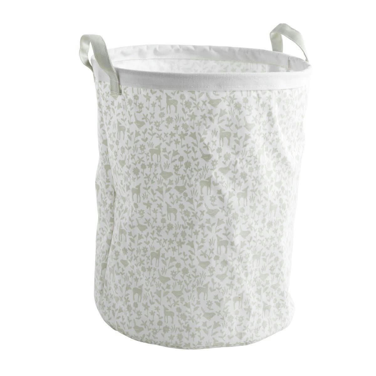 PROMENONS NOUS - Panier de rangement 31x39x31cm en coton blanc