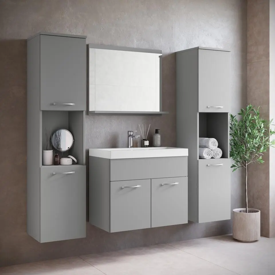 Badplaats Badkamermeubel Montreal XL 60cm complete set - mat grijs