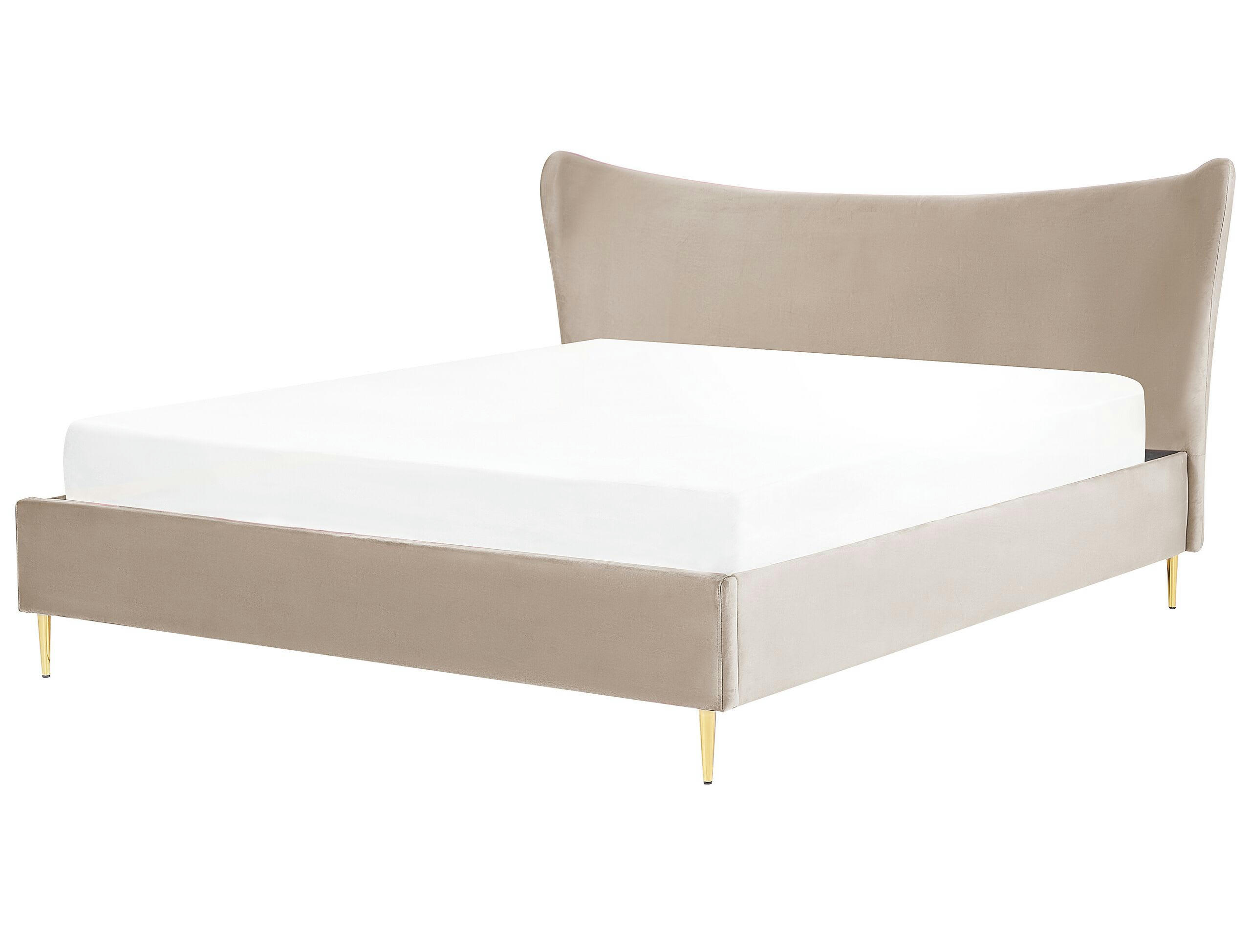 CHALEIX - Lit double en tissu gris 180x200