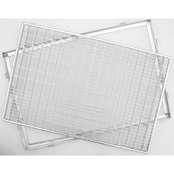 Gitterrost, silber-metallic, Stahl, BxL: 400 x 700 mm