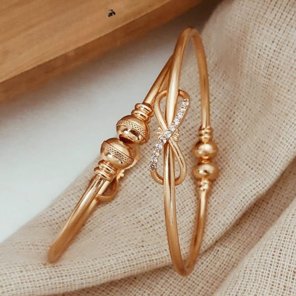 The Colourful Aura Zircon Infinity Brass Bangle Adjustable Cuff Bracelet
