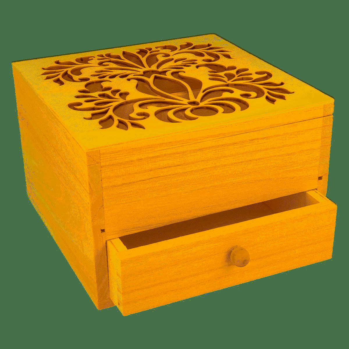 BOIS - Boîte à bijoux bois à décorer 16x16x10cm