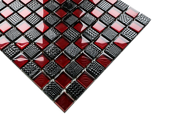 Mosaïque en verre sur filet pour salle de bain ou cuisine 30 cm x 30 cm - Enzo Ferrari