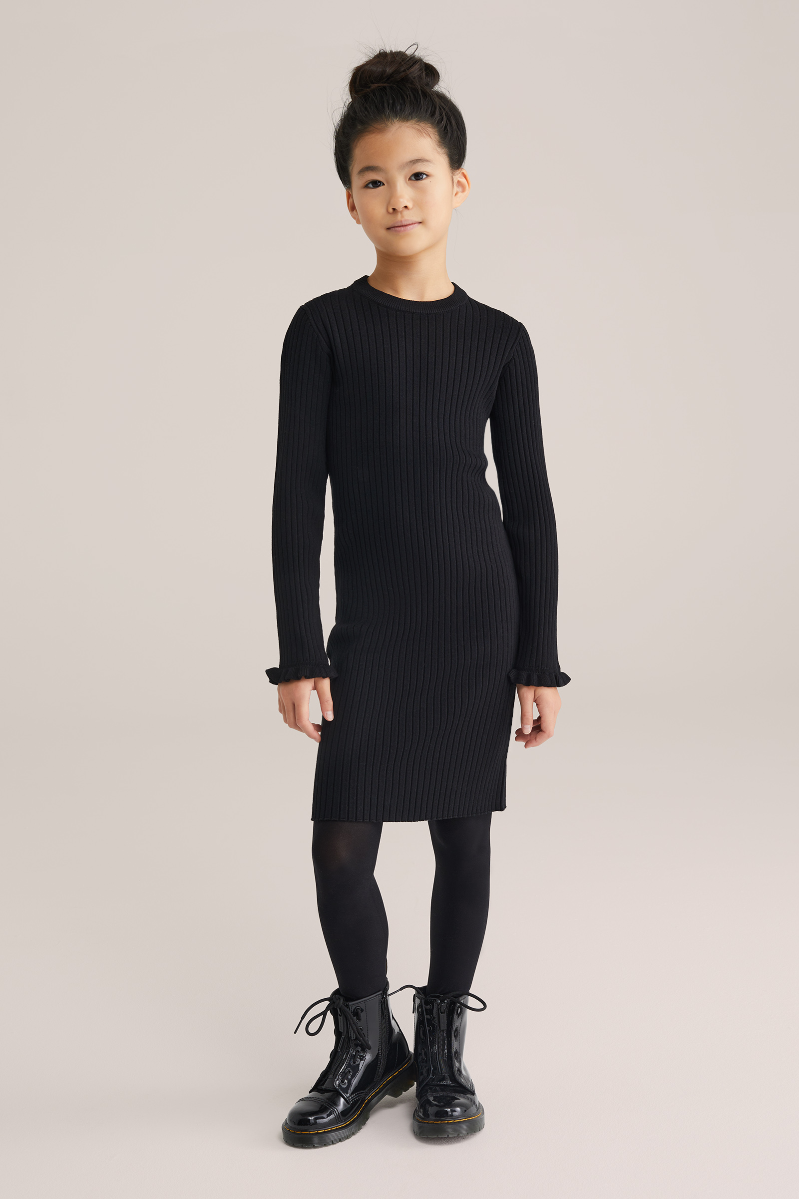 Meisjes jurk met ribstructuur