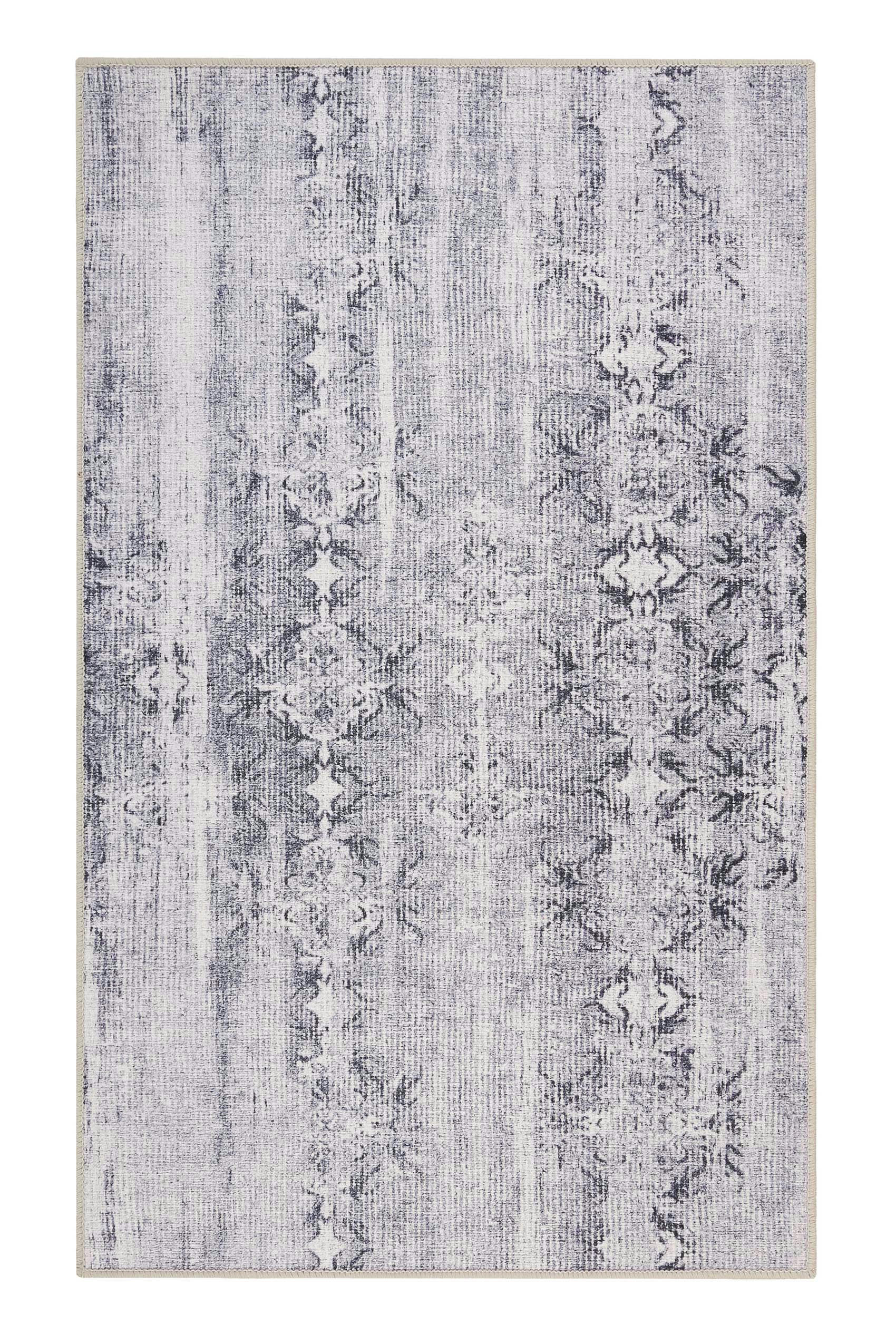 SYDNEY - Tapis de bain vintage tons de gris 80x150