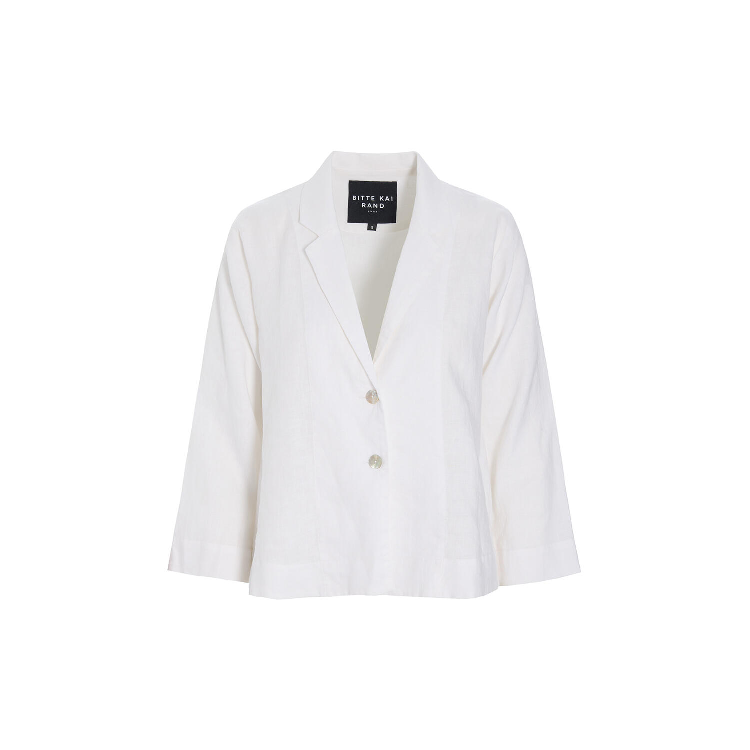 Airy linen a-formet jakke, white